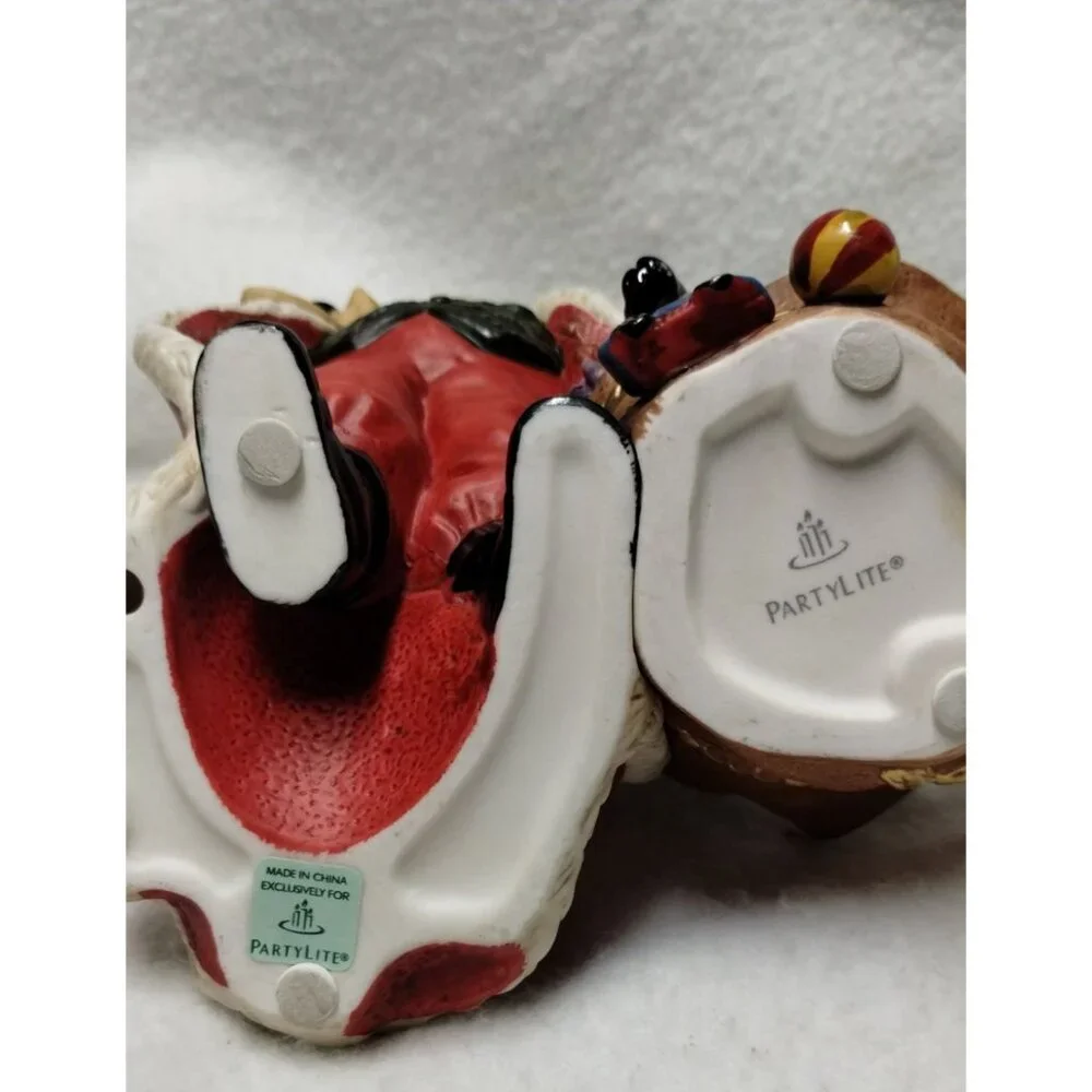 Partylite‎ Santa Claus Tealight Holder wit Toy Bag 7" Tall Hand-Painted